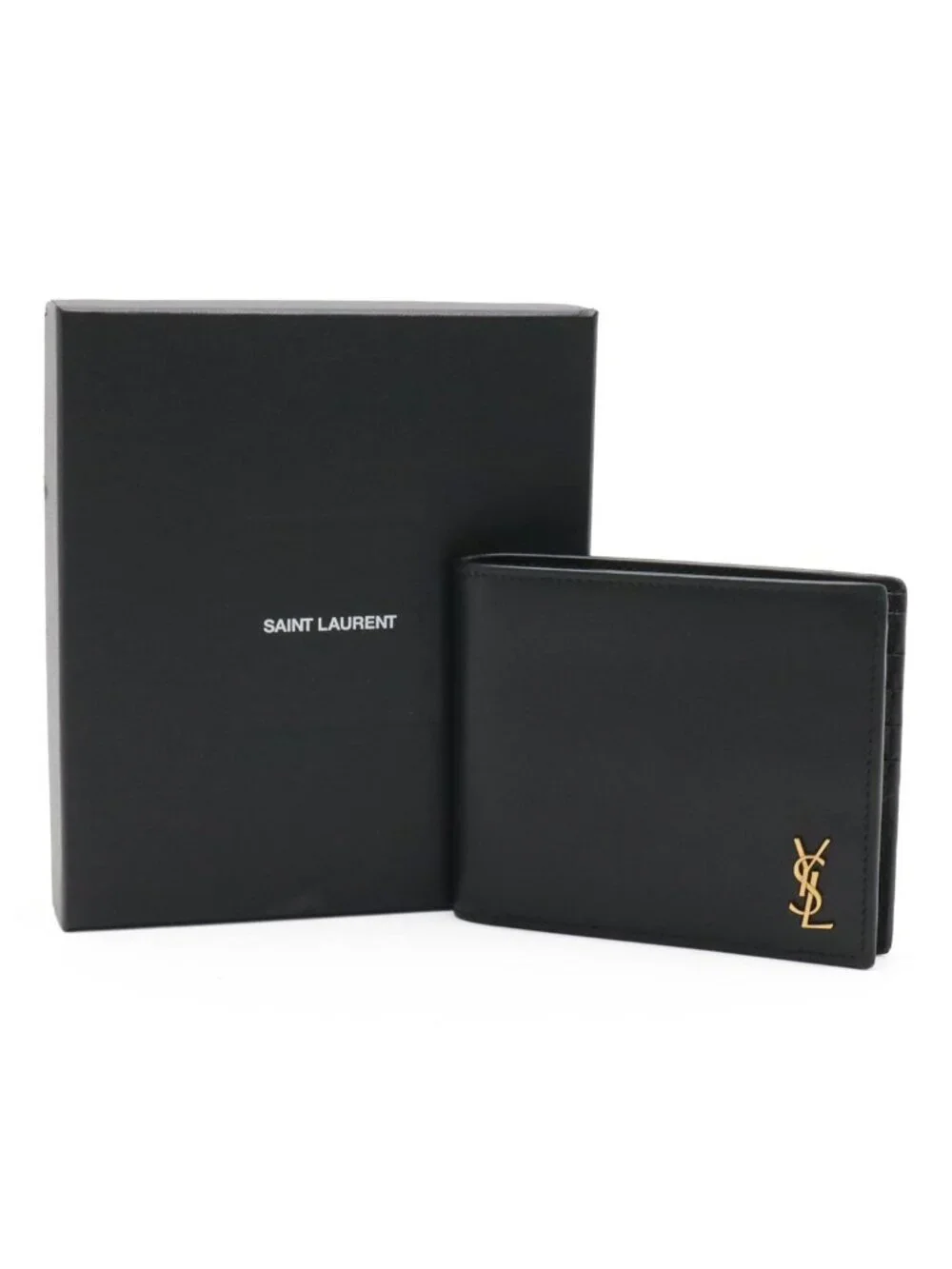 Saint Laurent Paris YSL Yves Tiny Cassandra Logo Bifold Billfold Wallet Leather - Picture 6 of 6